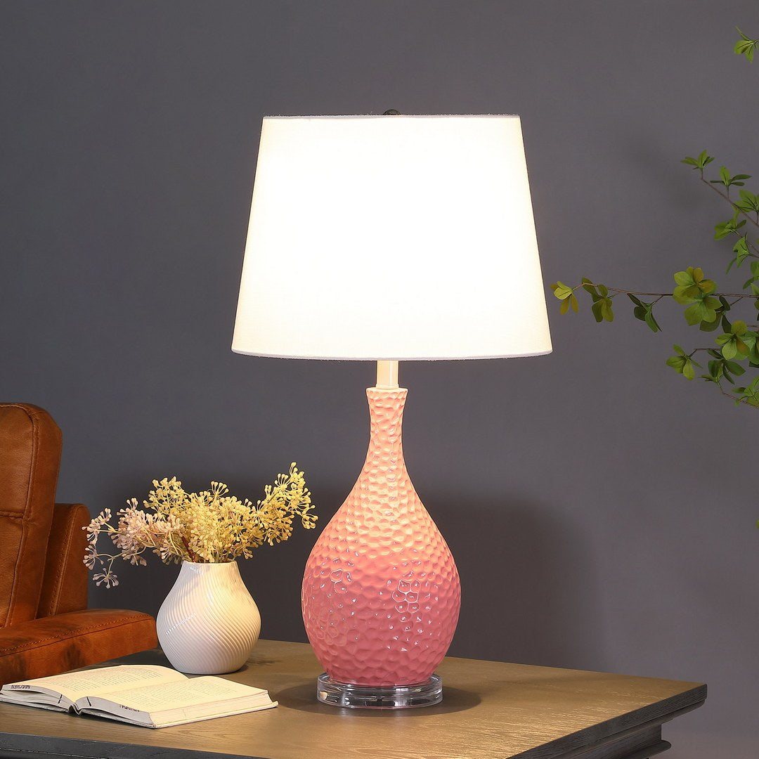28' Pink Telli Pebble Mid-Century Resin Table Lamp