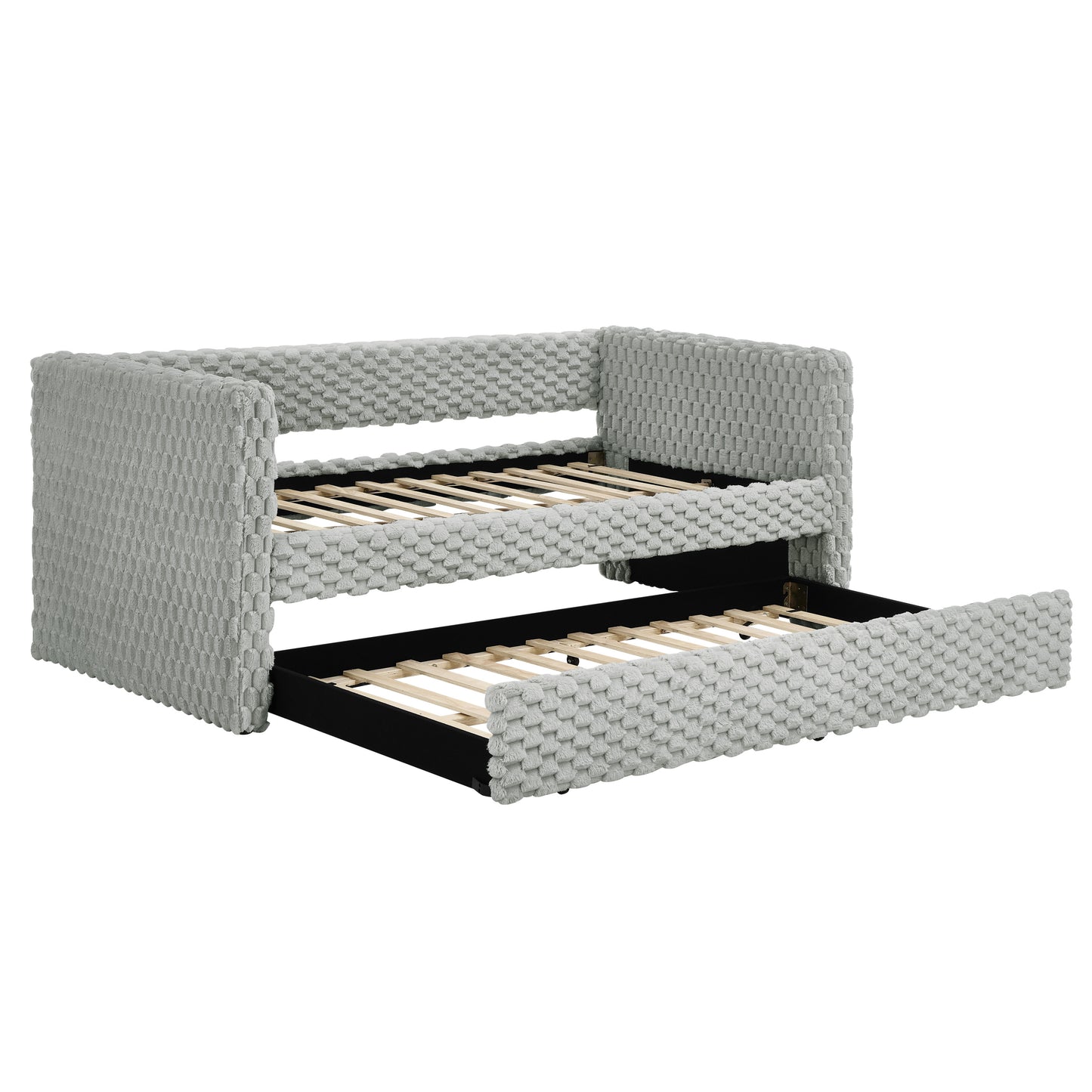 Belton II Modern Upholstered Daybed Trundle – Gray