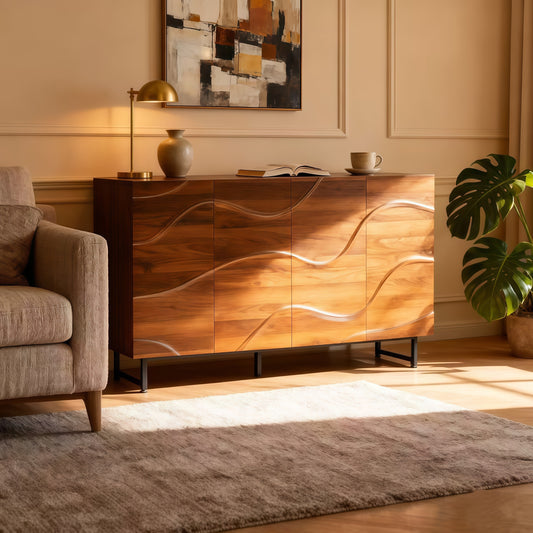Modern Art Solid Wood Sideboard - detail view 2