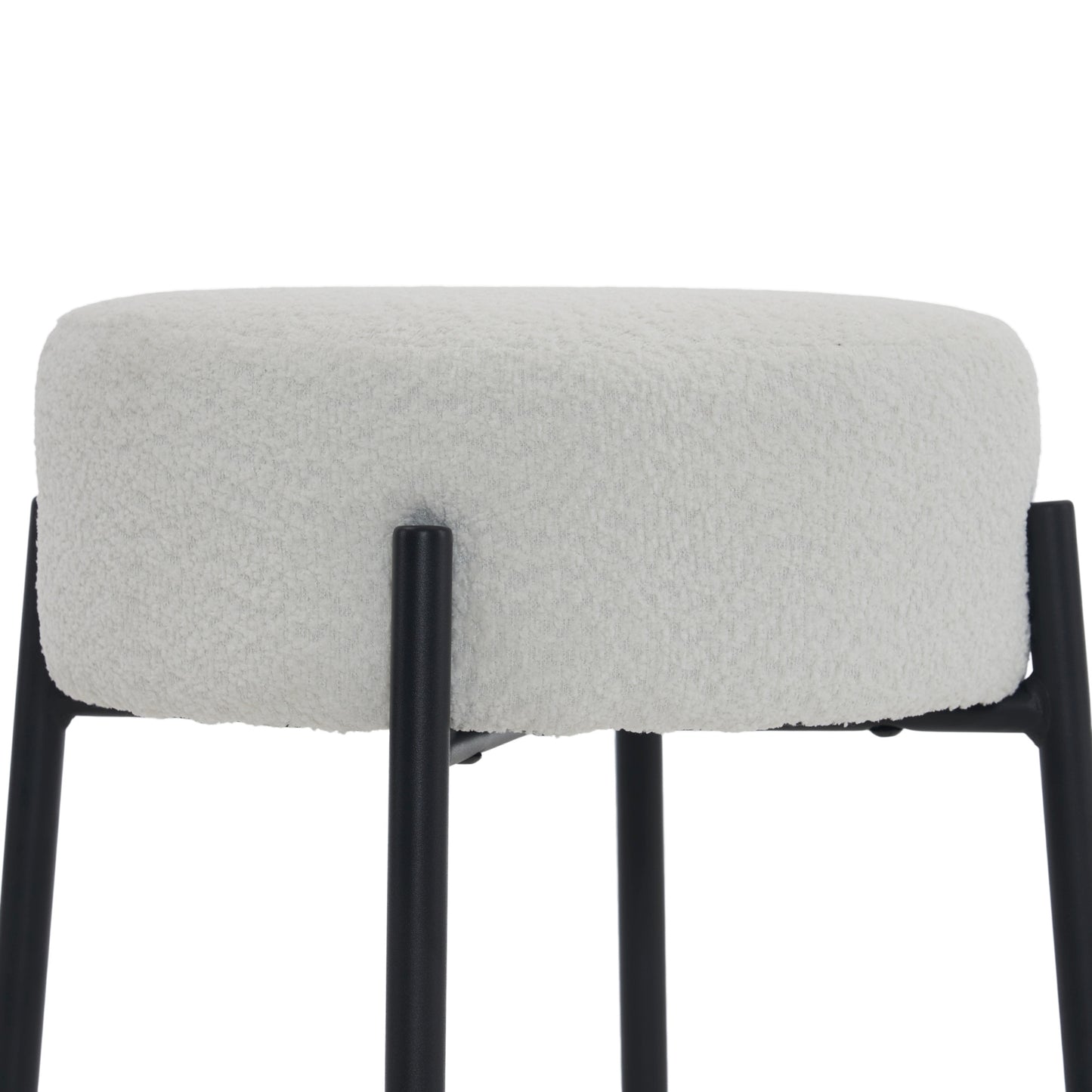 Wrenley 30" Modern Bar Stools Set of 2 Beige & Black