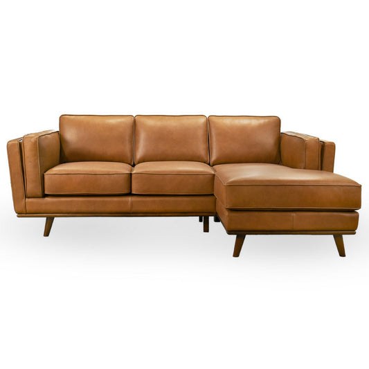 Chase Genuine Leather Sectional Sofa Right Facing Tan Full Leather 90.90' - primary color shot