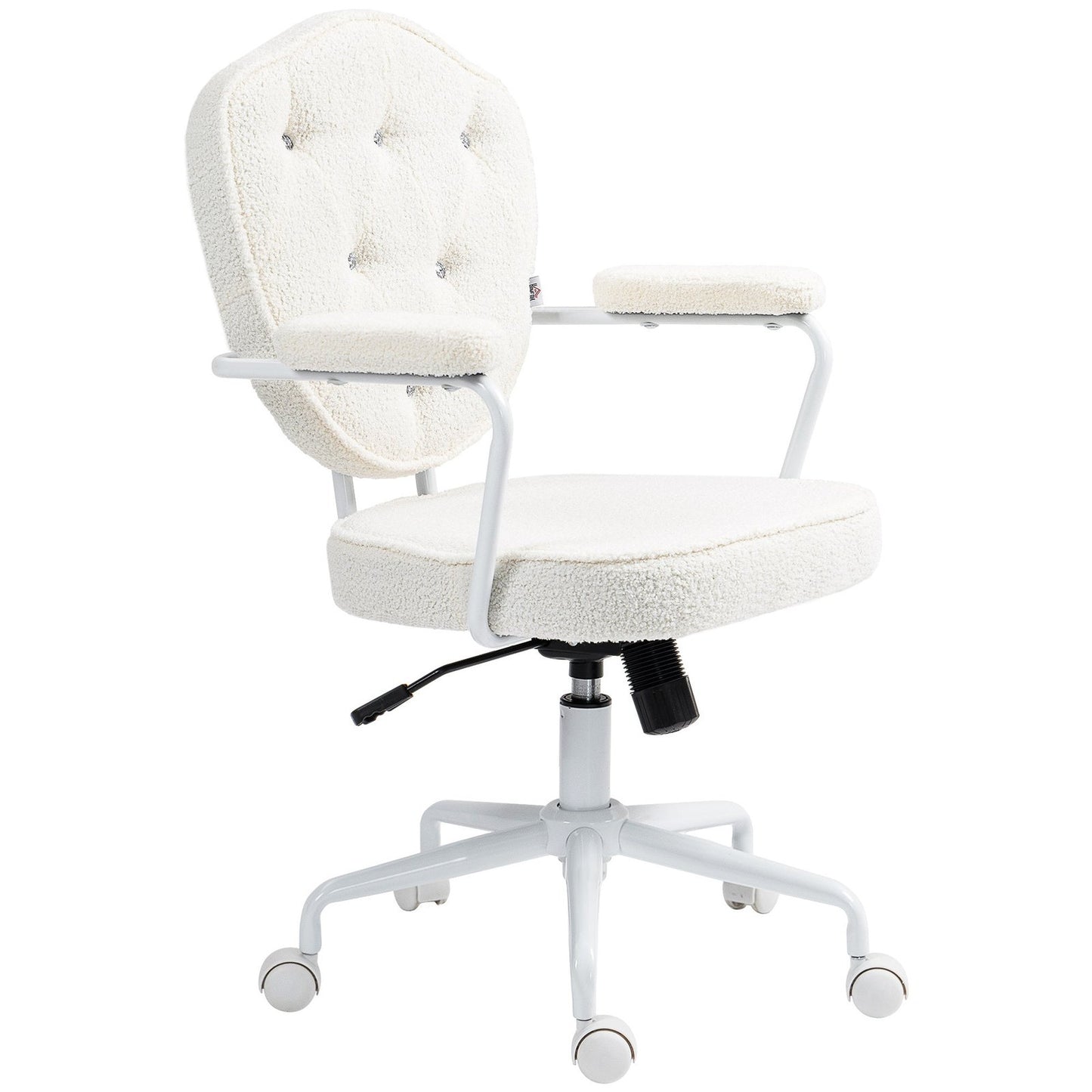 Vale Teddy Fabric Button Tufted Office Chair, Gray