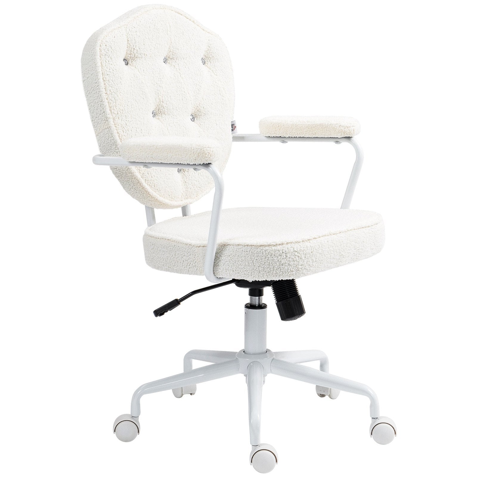 Vale Teddy Fabric Button Tufted Office Chair, Gray