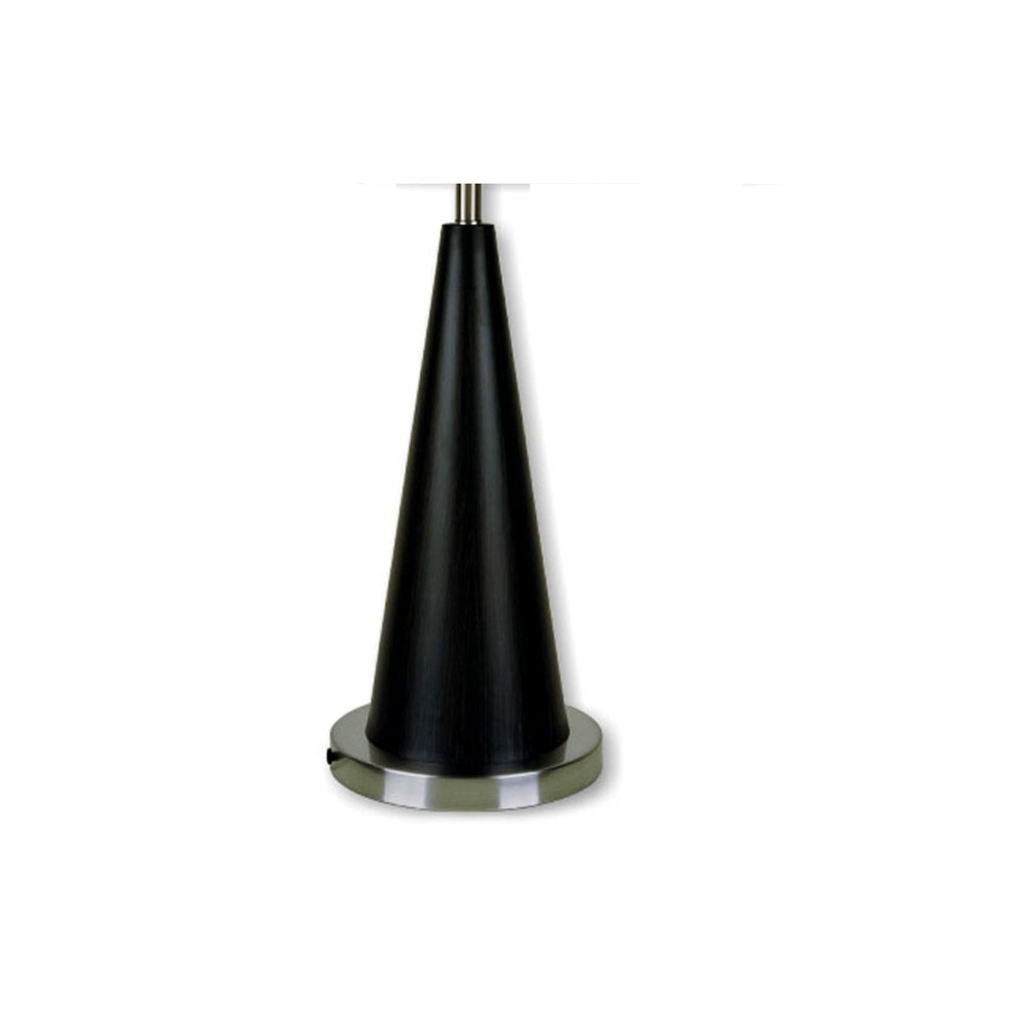 28' Tall Metal Table Lamp with Black finish, White Linen Shade