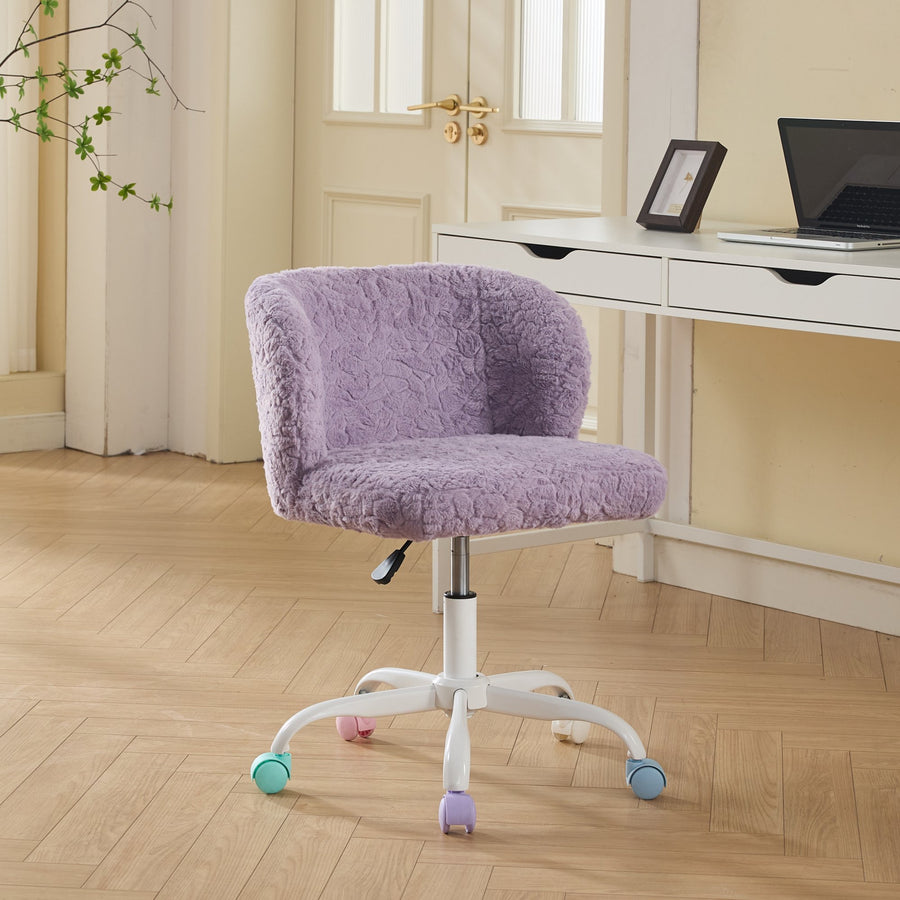 Violet faux fur Office Chair