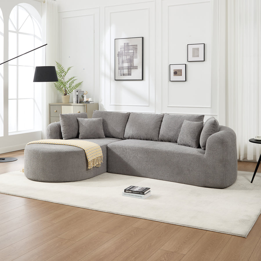 109 Inch Cloud Sectional Couch, Boneless Sofa for Living Room, Corduroy Modular Couch with L Shape Chaise, Modern Compressed Sofa in a - primary color shot
