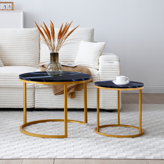 Black Nesting Tables with Gold Legs - detail view 2