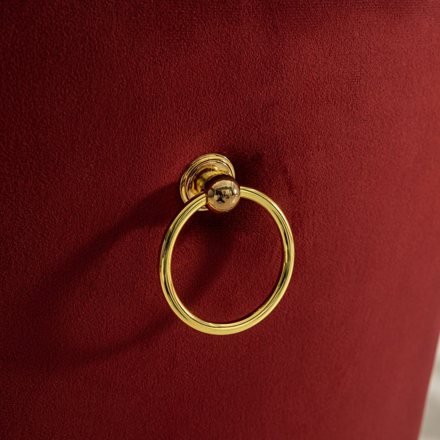 Niki Modern Velvet Side Chair with Nailhead Trim & Gold Leg Set of 2 Burgundy