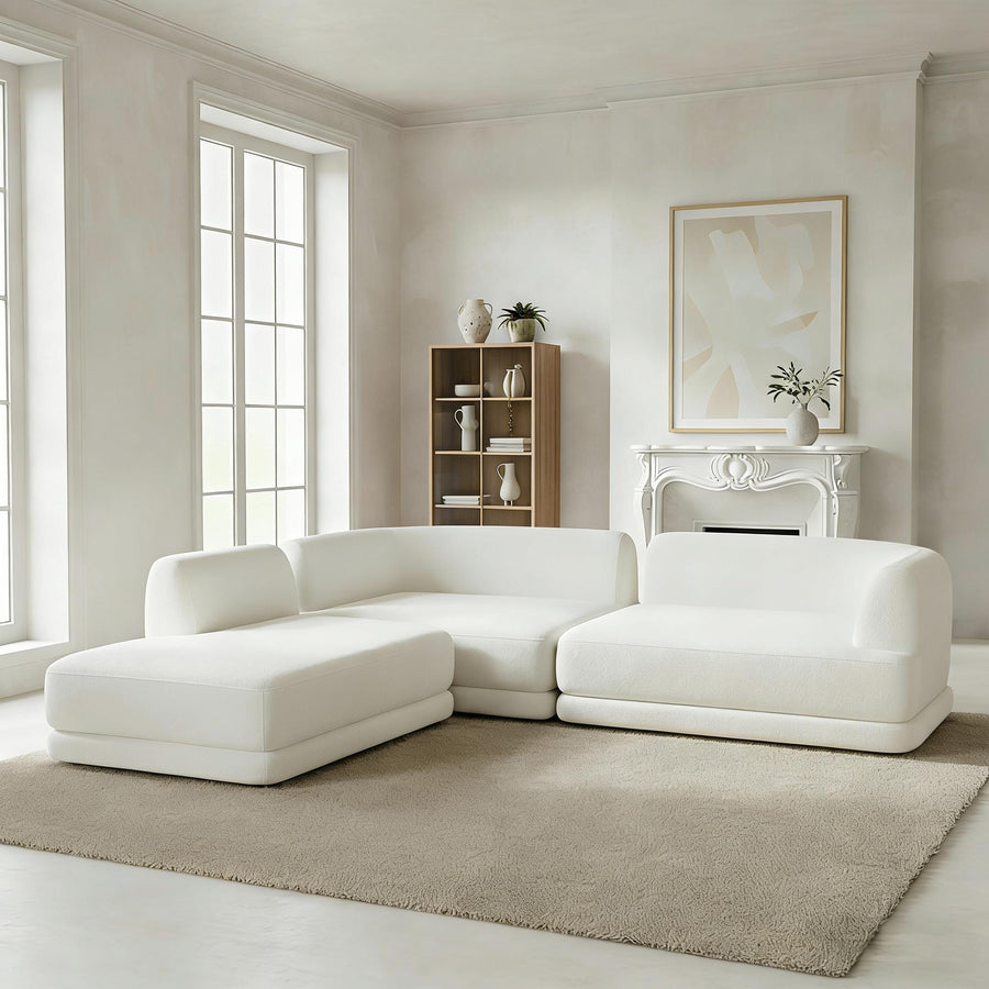 115' Modern L-Shaped Sectional Sofa with High-Density Fully Compressed Sponge and Chaise Lounge, Deep Seating 3-Piece Set, Fully Assembled Right Hand Facing - primary color shot