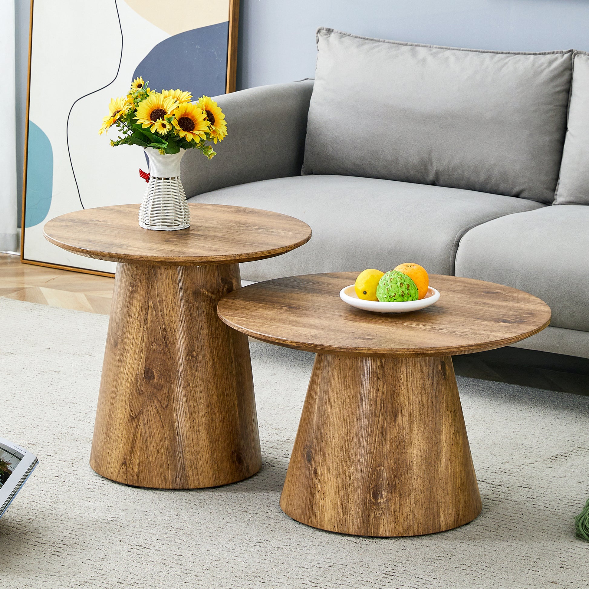 Nesting Tables with Wood Legs - detail view 2