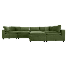 Hayward Olive Green Velvet Modular Sectional Sofa with Foam Cushions and Solid Frame - detail view 4