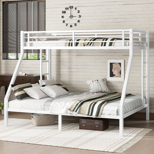 Metal Twin XL over Queen Bunk Bed for Teens and Adults - White - detail view 2