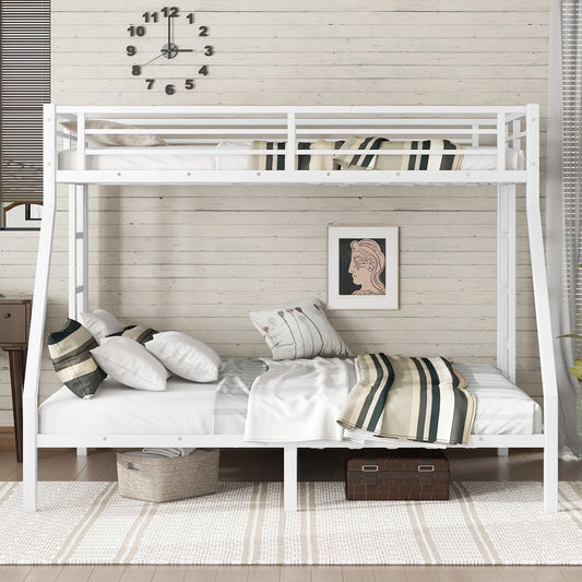 Metal Twin XL over Queen Bunk Bed for Teens and Adults - White - primary color shot