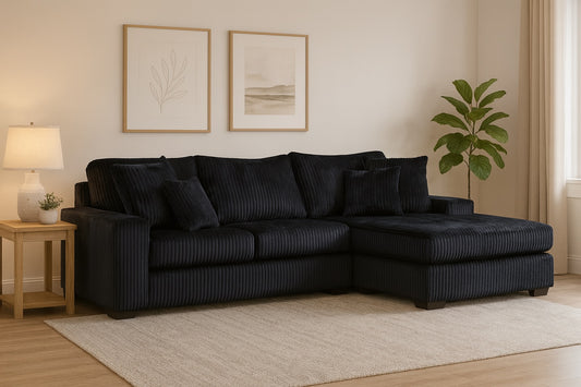 Onyx 3-Piece Modular Sofa-Chaise Sectional – Available in Left or Right-Facing Configuration | Delta Furniture