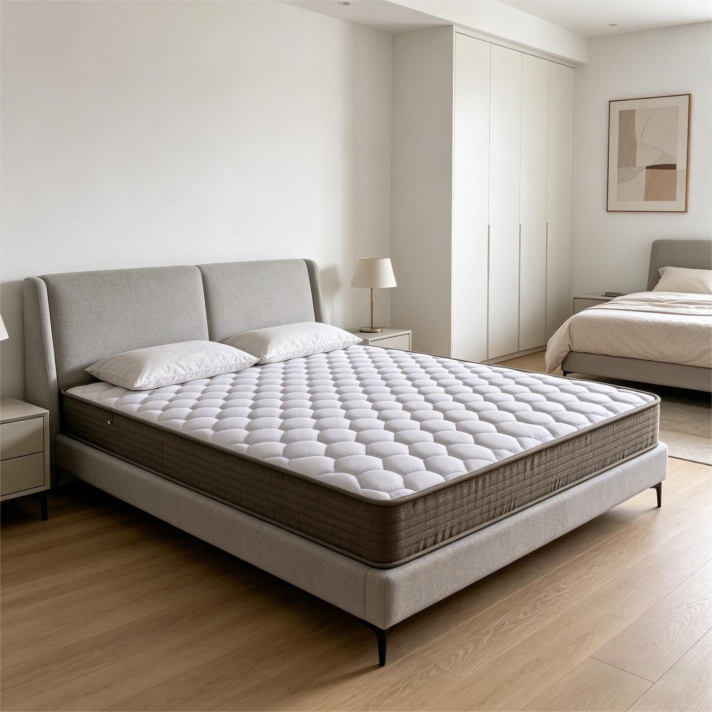 6" Soft-Medium Firmness Pocket Spring Mattress - Pocket Coil Mattress - White - detail view 3