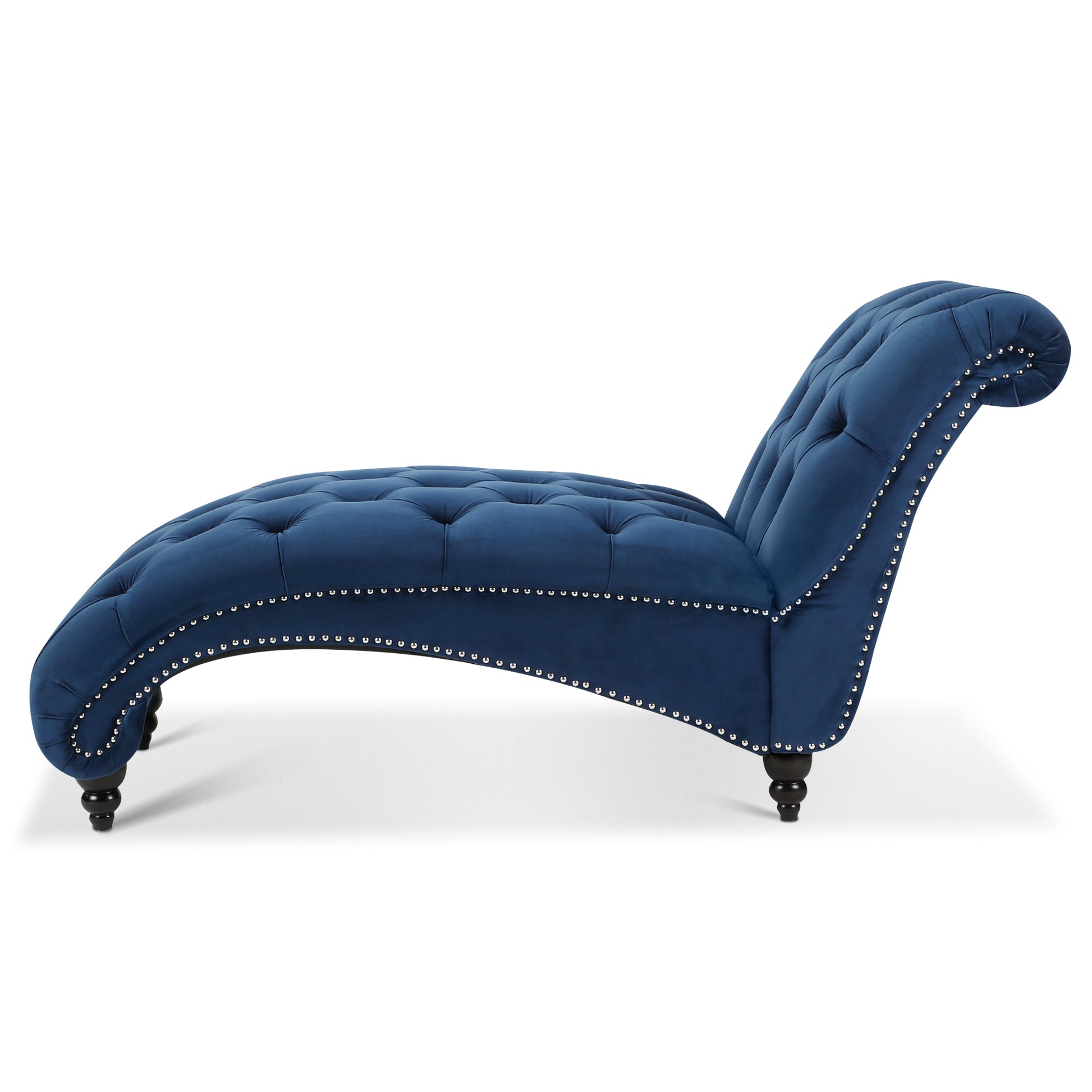Tufted Armless Chaise Lounge - Blue - detail view 4