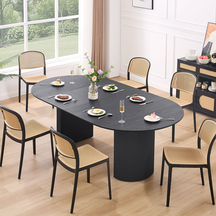 Expandable Dining Table - BLACK - detail view 5
