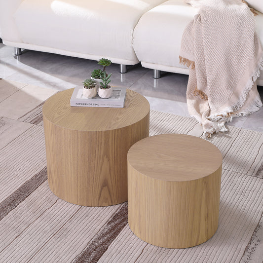 MDF Side Table/coffee Table/end Table/nesting Table Set of 2 with Oak Veneer - detail view 2