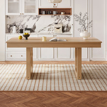 60'-78' Extendable Dining Table, Farmhouse Wooden Kitchen Table with Removable Leaf, Large Expanding Table for 4-8, Natural - detail view 2