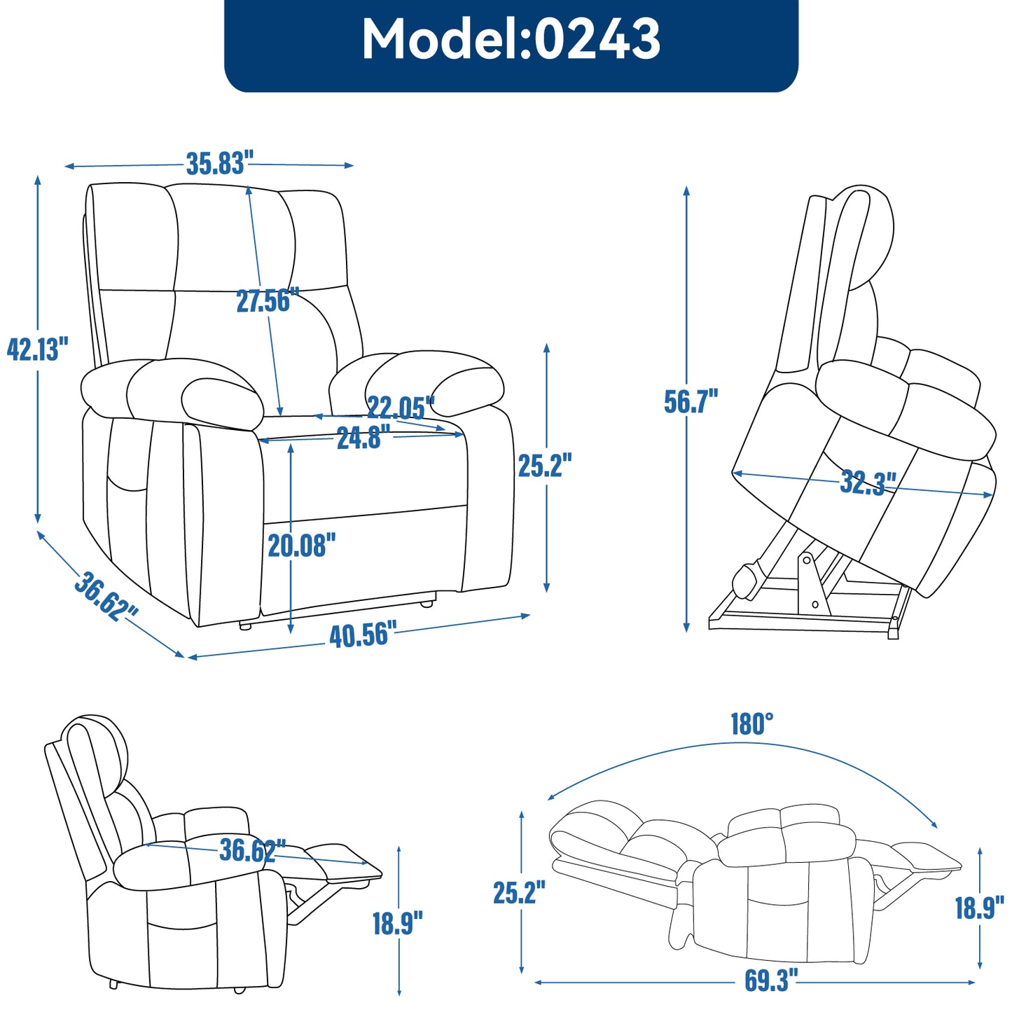 Beige Heat Massage Dual Motor Infinite Position Up to 350 LBS Large Electric Power Lift Recliners with Hidden Cup Holders - detail view 3