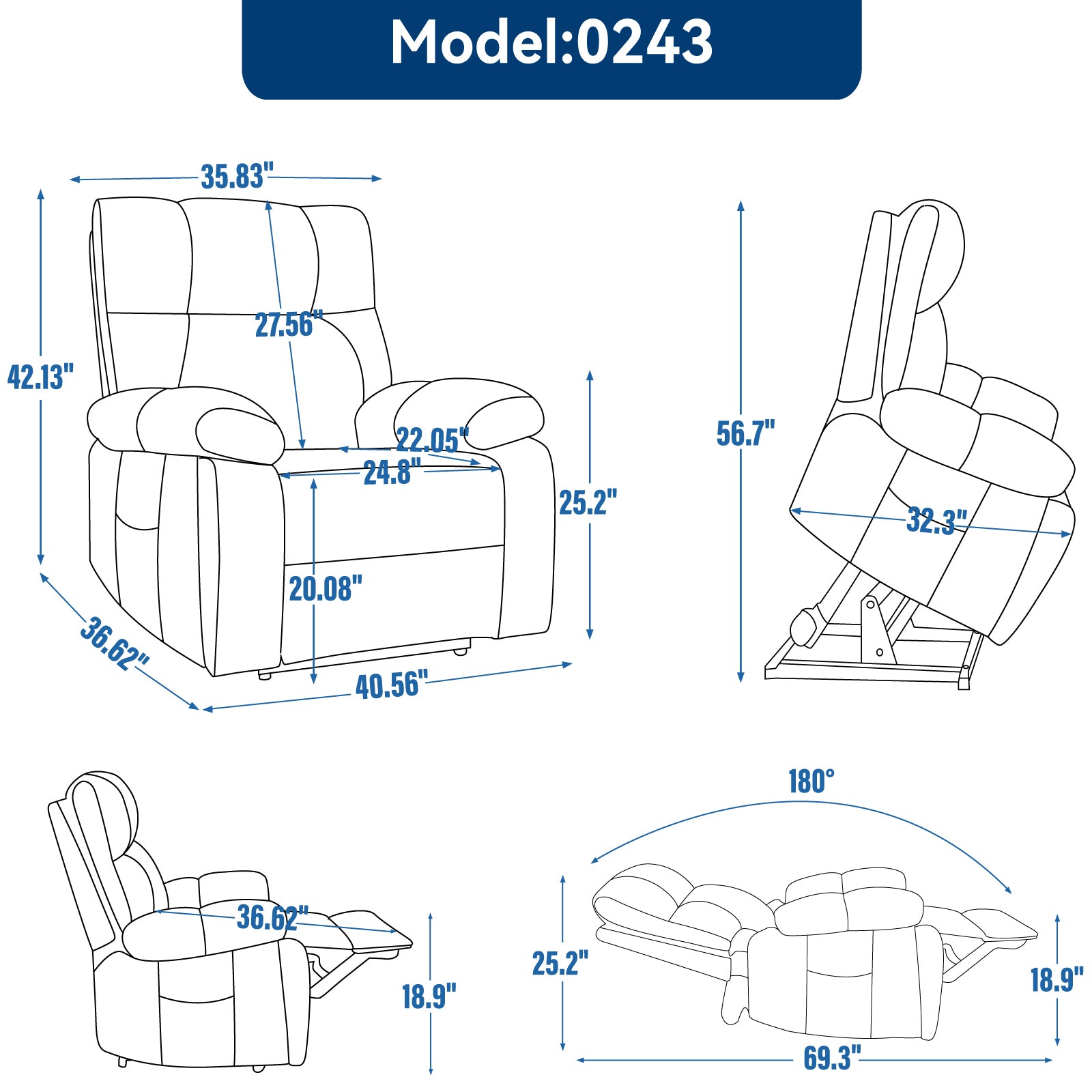 Beige Heat Massage Dual Motor Infinite Position Up to 350 LBS Large Electric Power Lift Recliners with Hidden Cup Holders - detail view 3