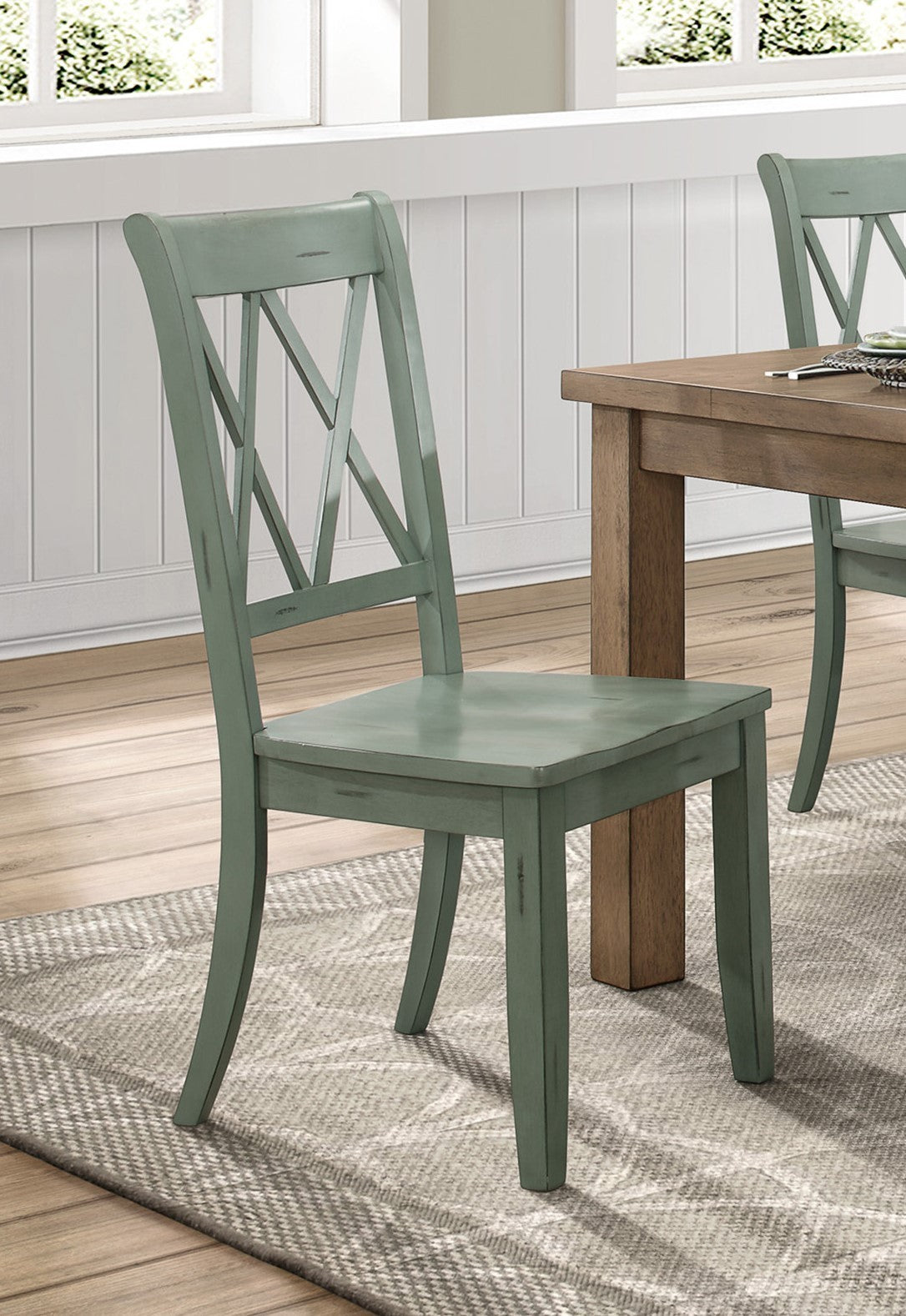 Sammy Modern Farmhouse Wooden Dining Side Chairs Set of 2