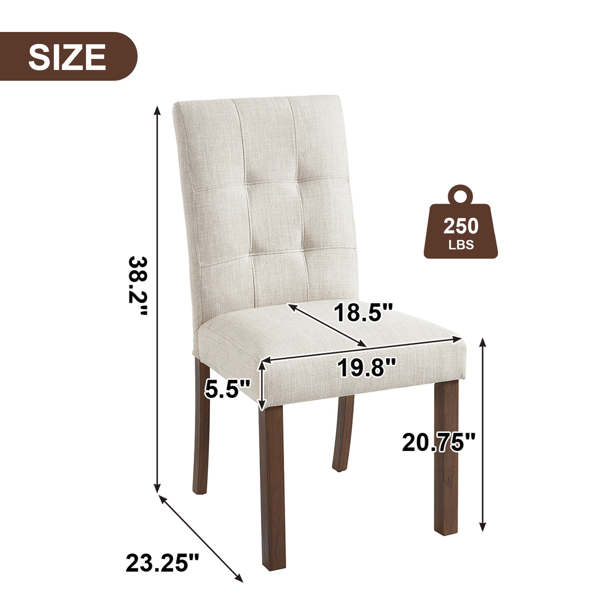 Wooden Dining Chairs Set of 4 - Walnut - detail view 4