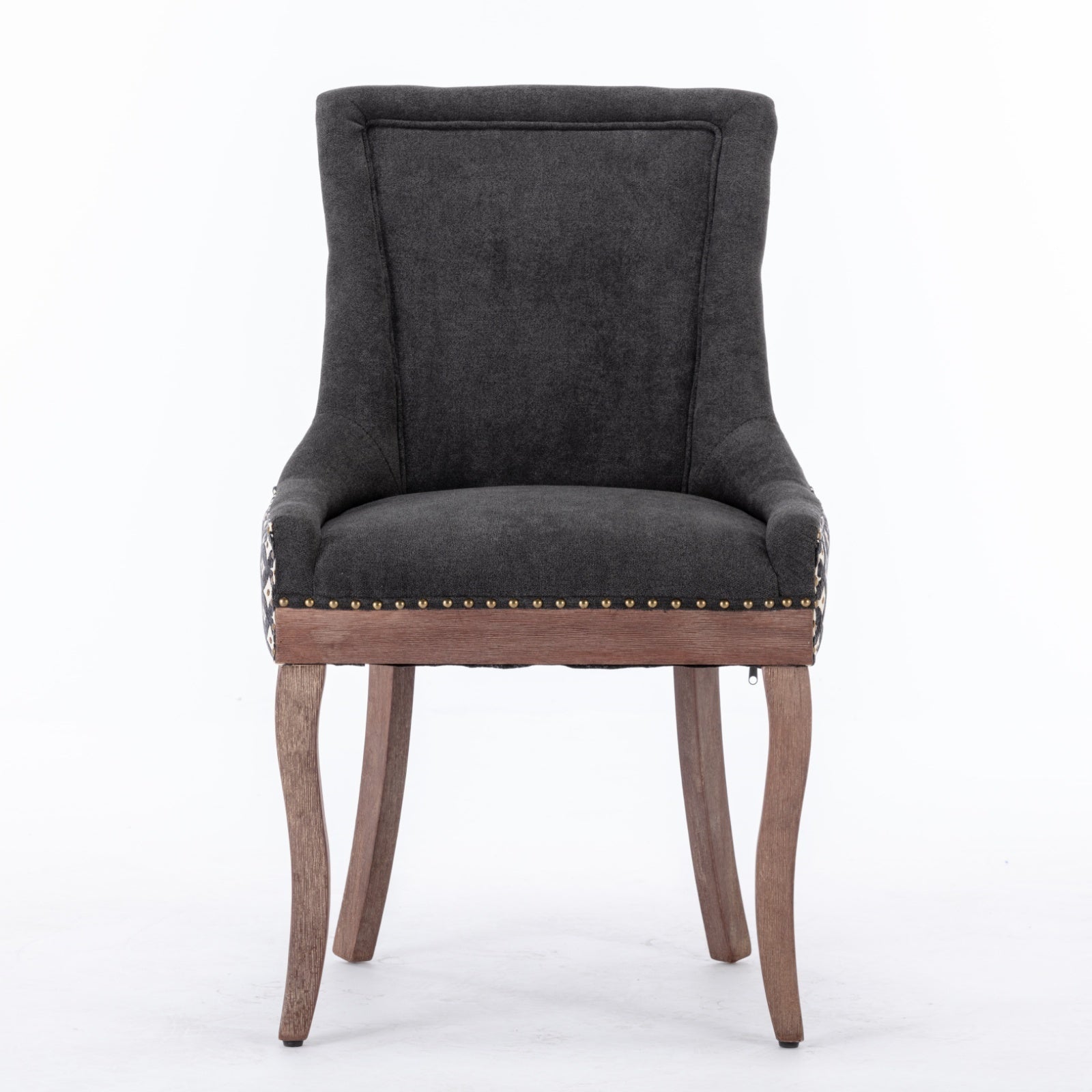 Amberly 2-tone Linen Side Chairs, Black & Gray