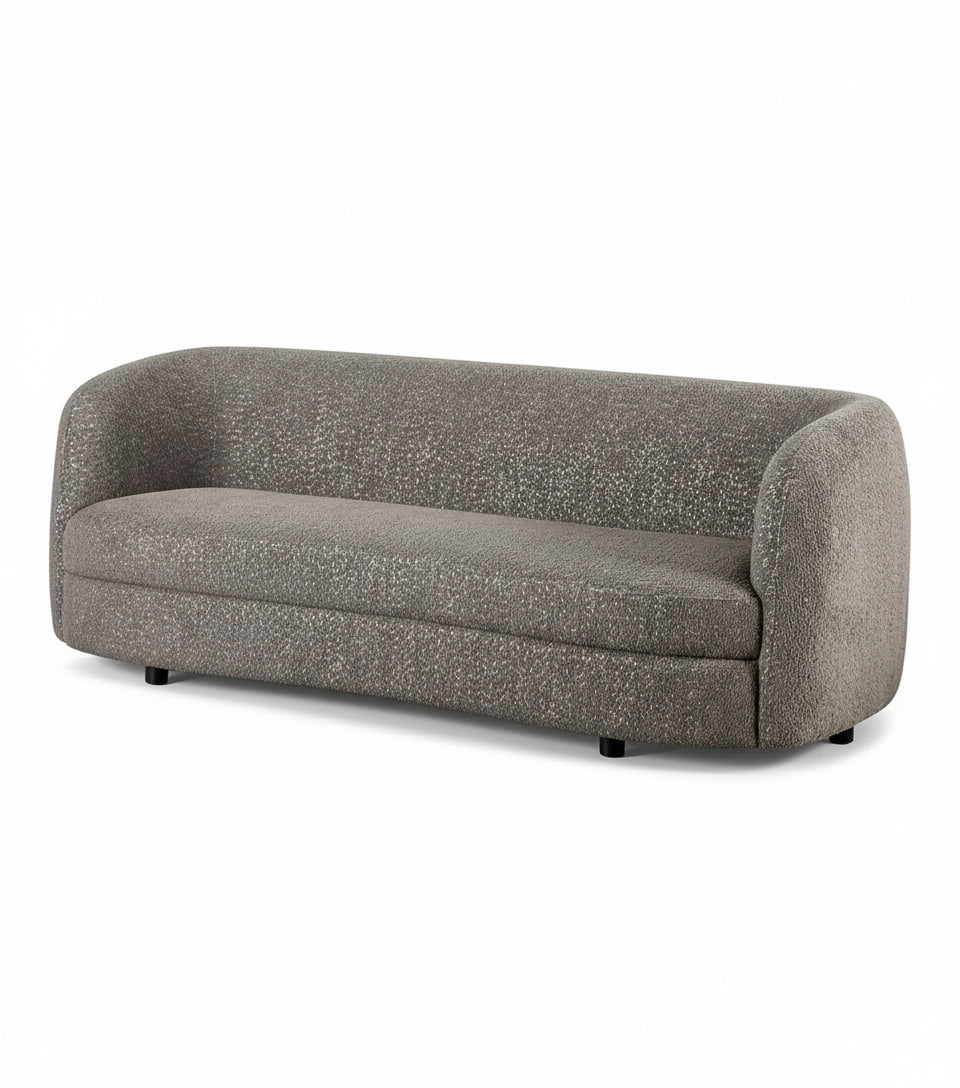 Versoix Contemporary Sofa in Charcoal Gray Boucle