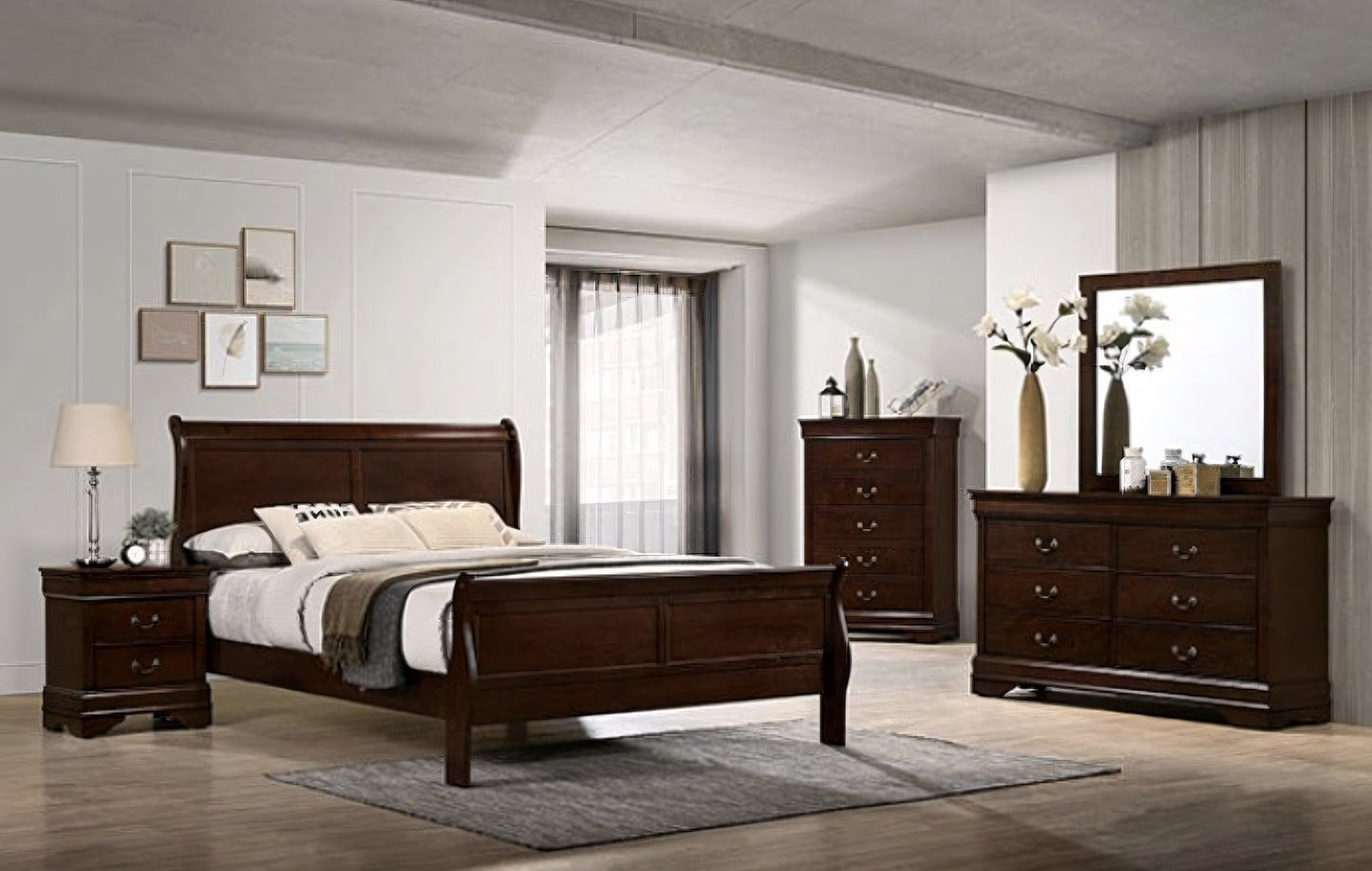 Fairhaven Twin Size Sleigh Bedroom Set