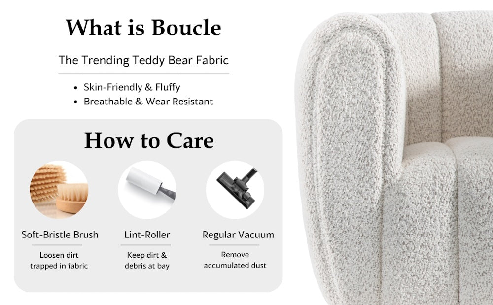 Aversa Contemporary Channel Tufted Sofa - Gray Boucle