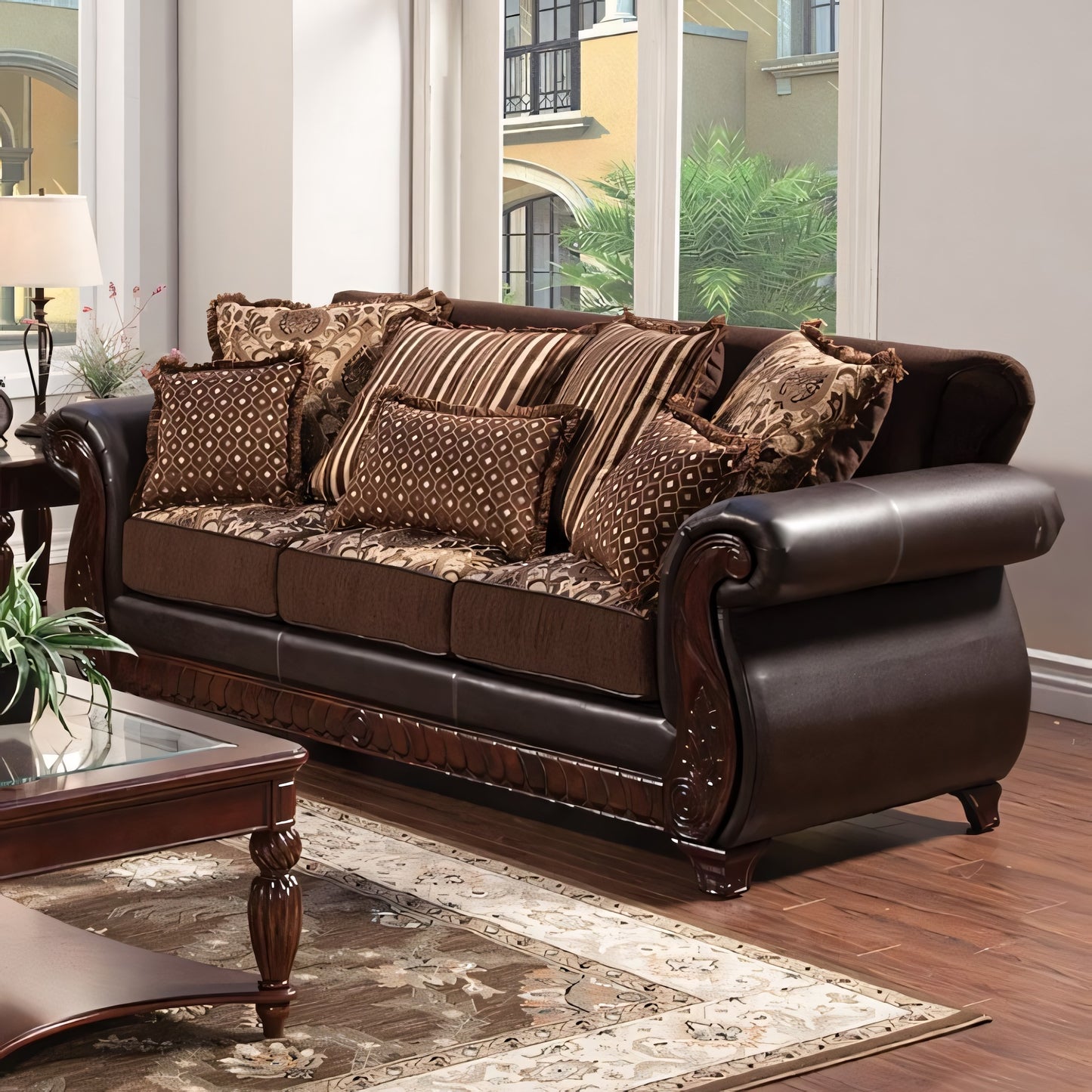 Franklin Traditional Victorian Print Sofa Set