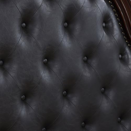 Cremona Traditional Queen Poster Bed - Dark Cherry & Black