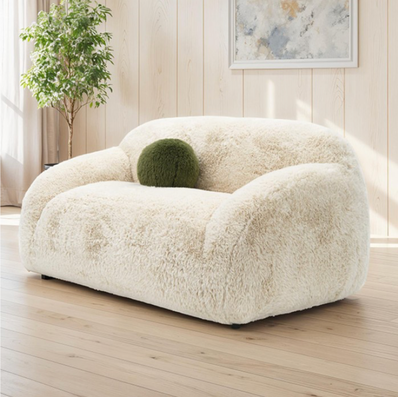Darwen Contemporary Faux Fur Living Room Set (4 Colors)