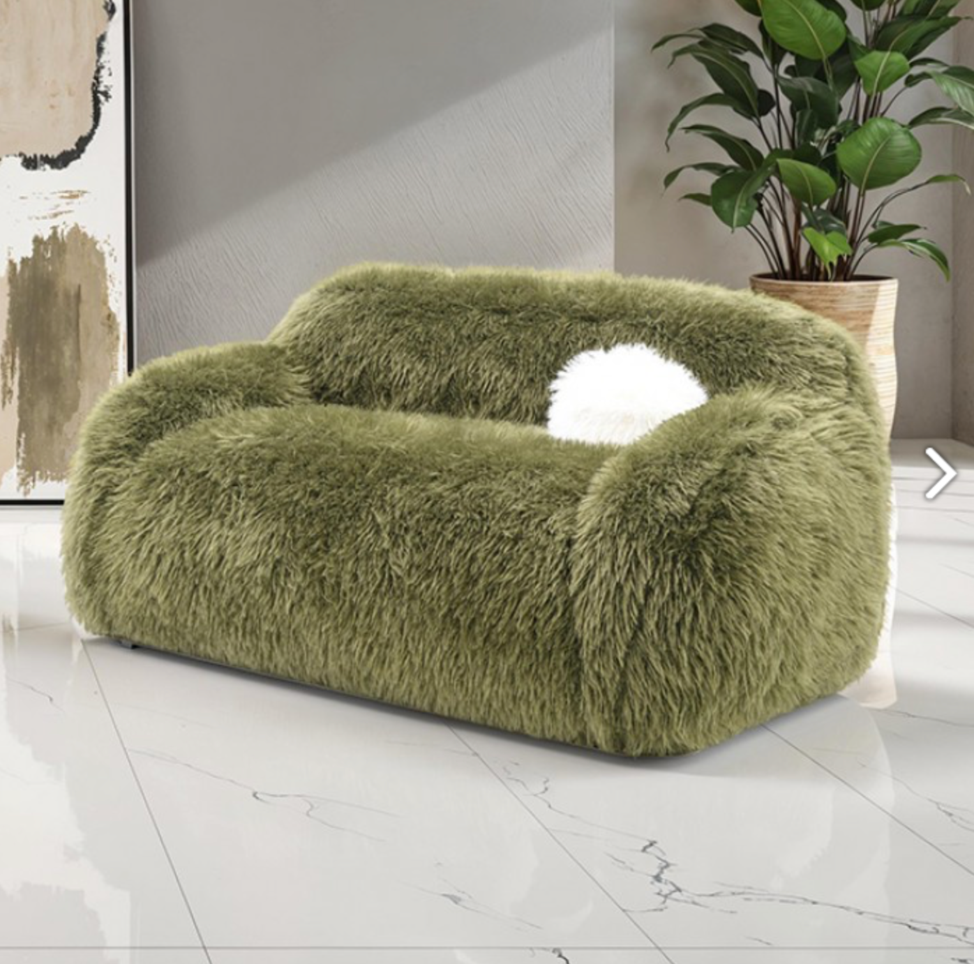 Darwen Contemporary Faux Fur Living Room Set (4 Colors)