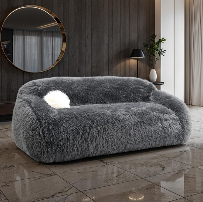 Darwen Contemporary Faux Fur Living Room Set (4 Colors)