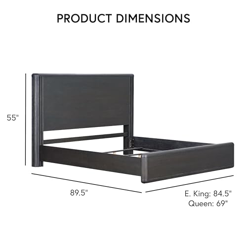 Hildesheim Modern Fluted King Panel Bed, Black