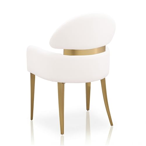 Northall White Dining Chairs - White & Matte Gold