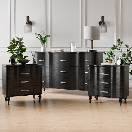Melodi Parc Glam Dresser w/ Turned Feet - Black