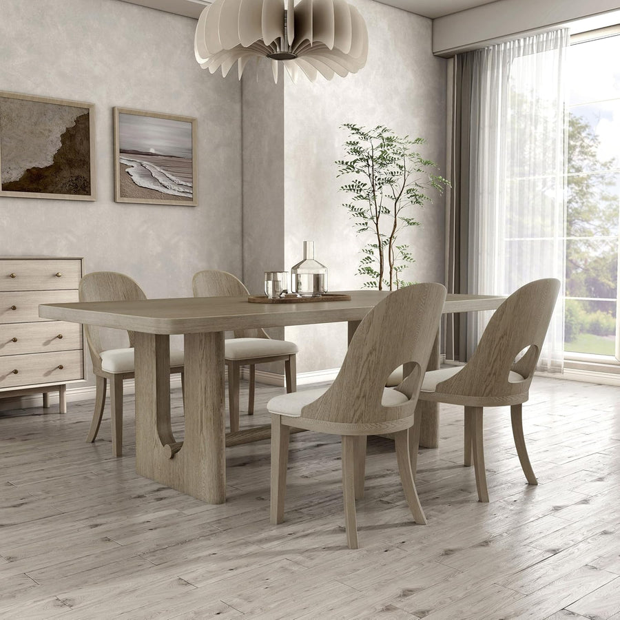 Sterling West Modern 7PC Dining Set, White Oak