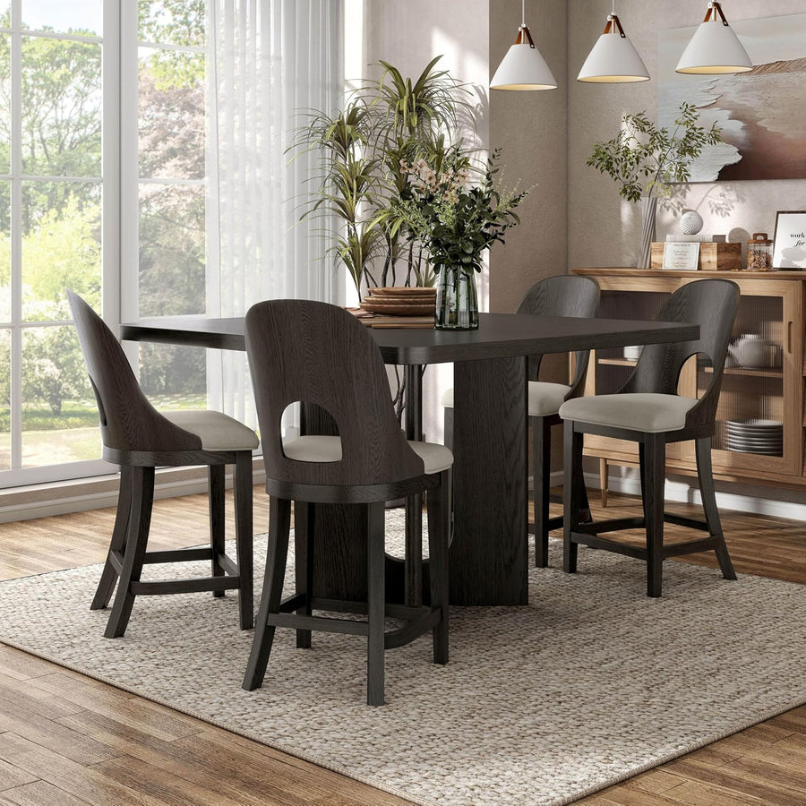 Sterling West Modern 5PC Counter Height Dining Set, Ash Gray