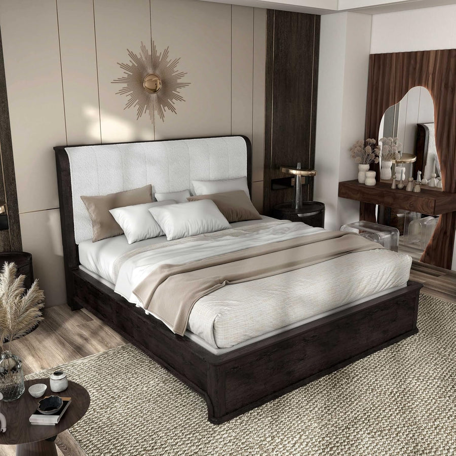 Lantrisant 4-Piece King Bedroom Set - Dark Walnut