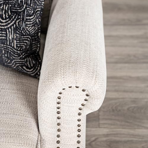 Viviani Transitional Beige Chenille Upholstered Sofa