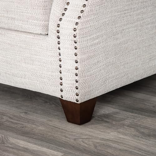 Viviani Transitional Beige Chenille Upholstered Sofa