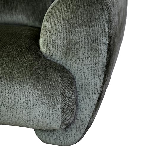 Trevisan Contemporary Olive Green Chenille Flared Arm Sofa