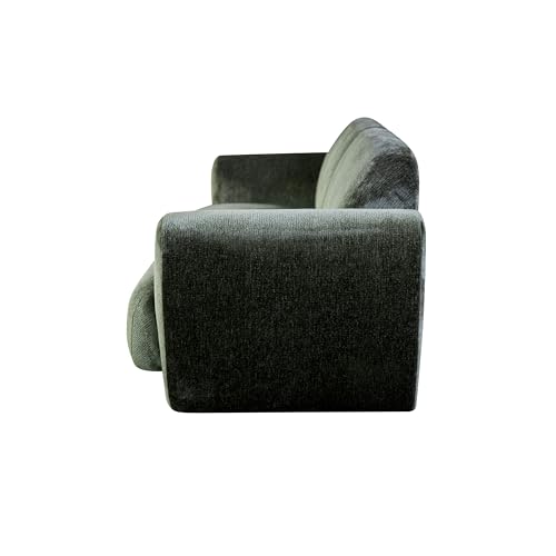 Trevisan Contemporary Olive Green Chenille Flared Arm Sofa