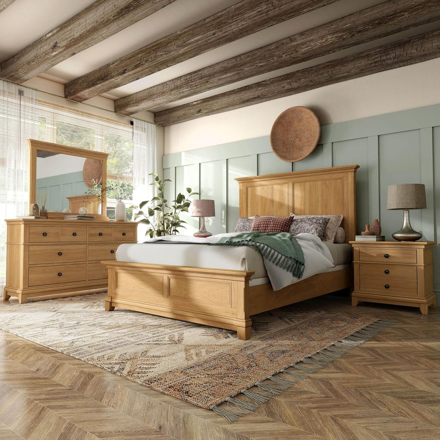 McHenry 4-Piece King Bedroom Set - Natural Oak