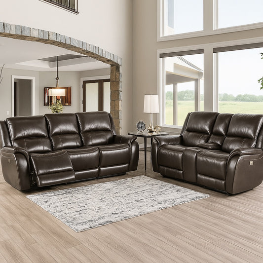 Gorgius Top Grain Leather Power Reclining Sofa – Espresso