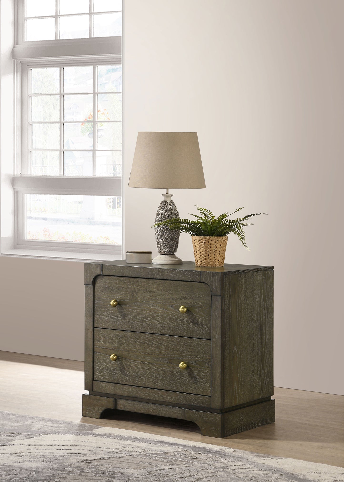 Gran Park 2-Drawer Nightstand, Dark Cocoa