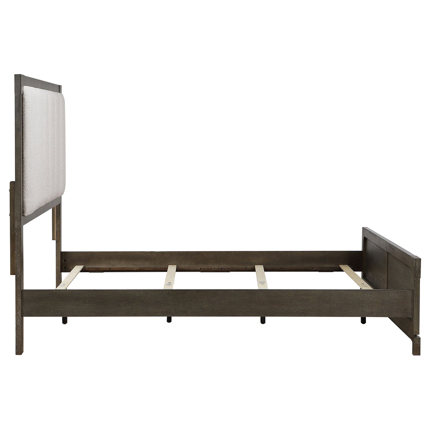 Gran Park 59" Transitional Bedroom Collection in Dark Cocoa & Beige Boucle